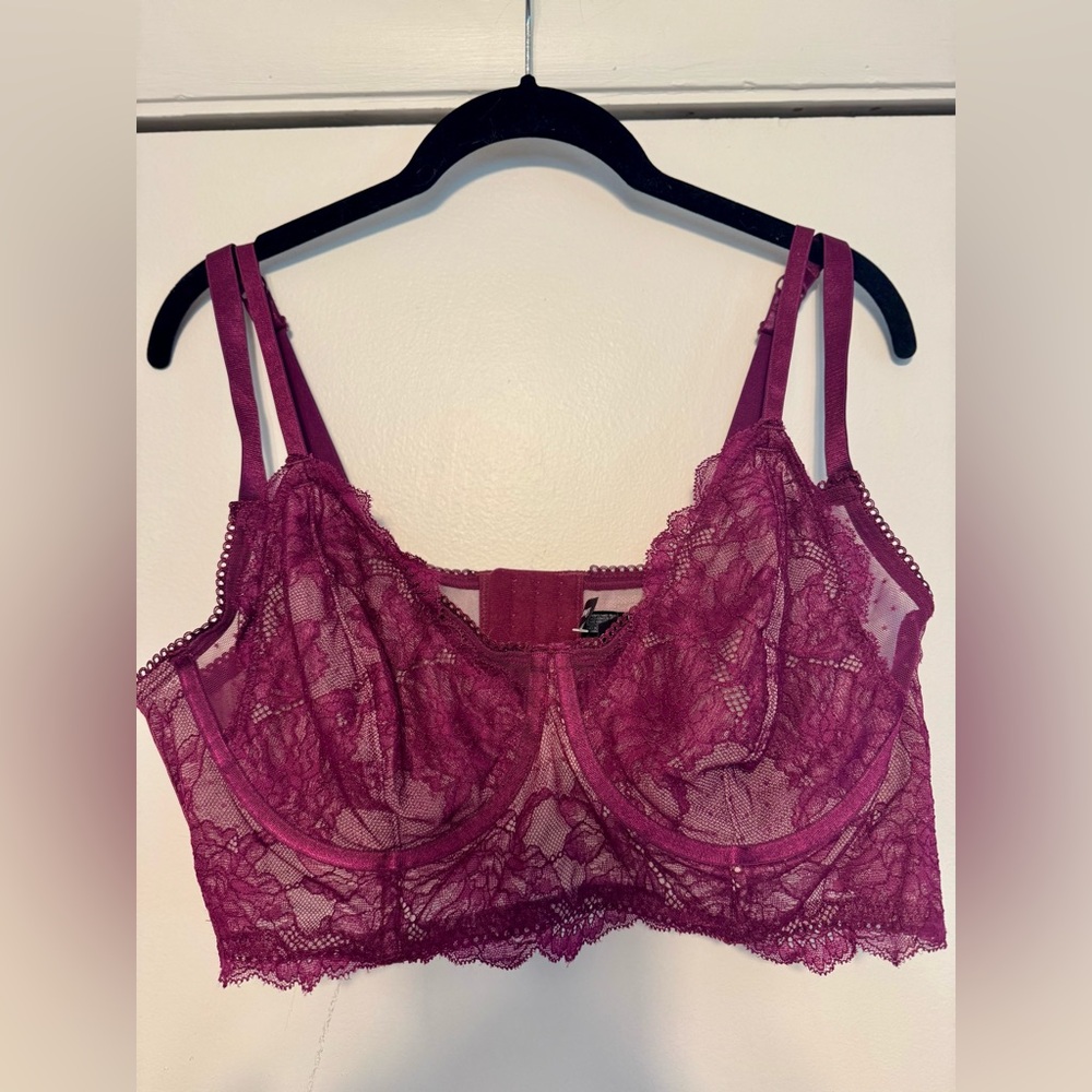 Torrid Lace Underwire Bra in Deep Magenta